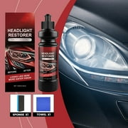 Car Headlight Restoration Kit: Pro Cleaner, Polish \u0026 Renewal Cream for Plastic Lens Haze Removal, UV Protection \u0026 Brightening Solution